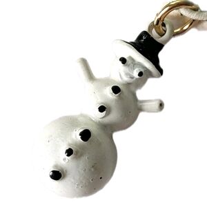 Vintage Xmas Christmas Holiday Charms White Snowman Charm Stocking Stuffing